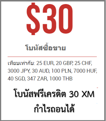 โบนัส 30 USD XM